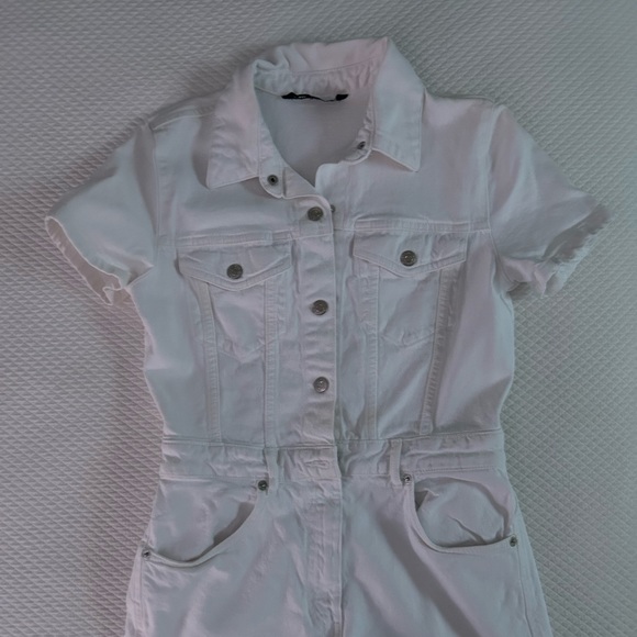 Zara white denim utility romper - Picture 1 of 1